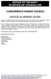 Notice of Vacancy