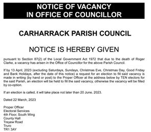 Notice of Vacancy